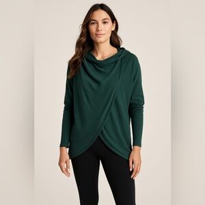 Athleta Purana Wrap Sweatshirt Hoodie Green Size M
